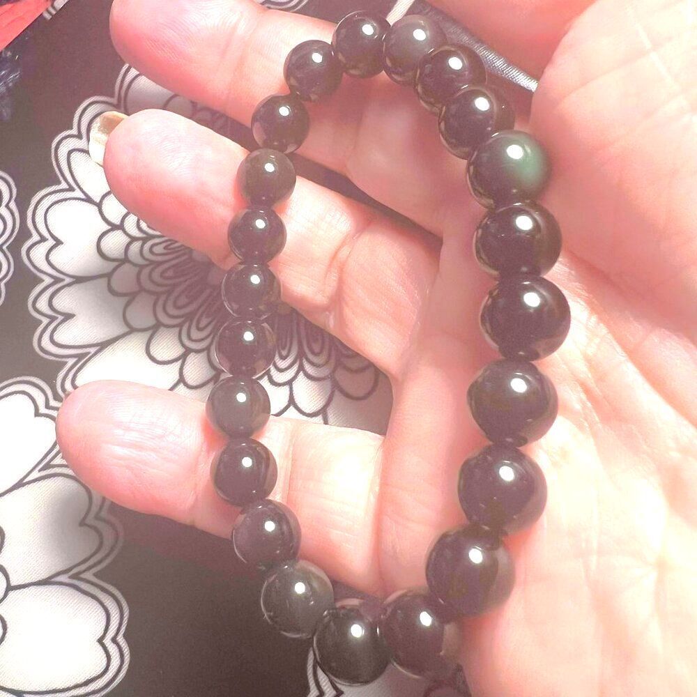 Rainbow Obsidian Stretch Bead Bracelet